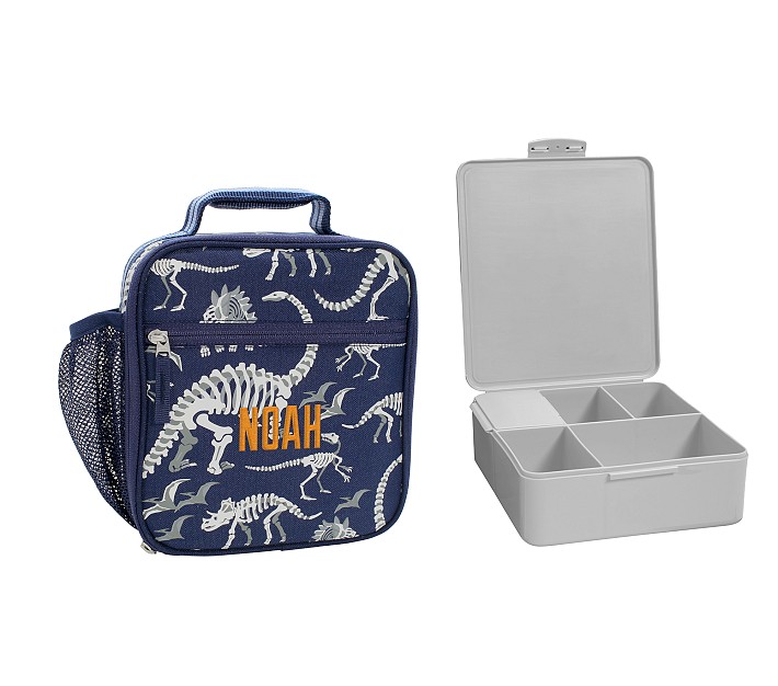 Mackenzie Navy Dinosaur Bones Glow-in-the-Dark Lunch &amp; Bento Bundle, Set of 2