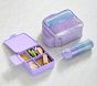 Mackenzie Lavender/Aqua Ombre Sparkle Glitter Lunch &amp; Bento Bundle, Set of 2