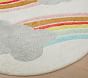 Machine Washable Modern Rainbow Round Rug