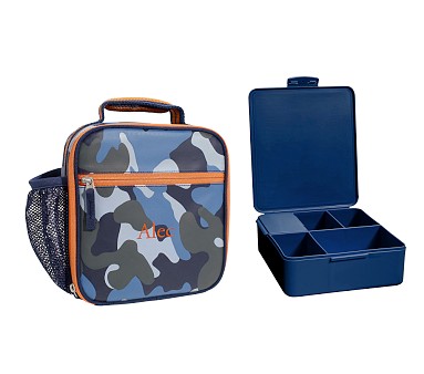 Mackenzie Blue Grey Camo Glow-in-the-Dark Lunch &amp; Bento Bundle, Set of 2