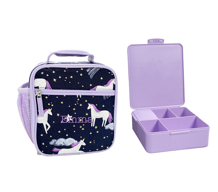 Mackenzie Navy Night Unicorn Glow-in-the-Dark Lunch &amp; Bento Bundle, Set of 2