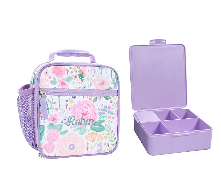 Mackenzie Lavender Floral Blooms Lunch &amp; Bento Bundle, Set of 2