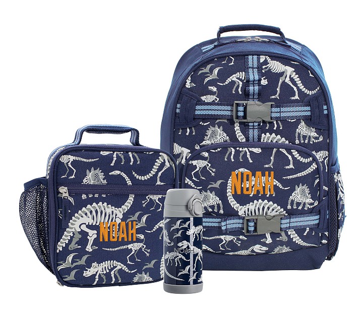 Mackenzie Navy Dinosaur Bones Glow-in-the-dark Backpack &amp; Lunch Bundle, Set Of 3