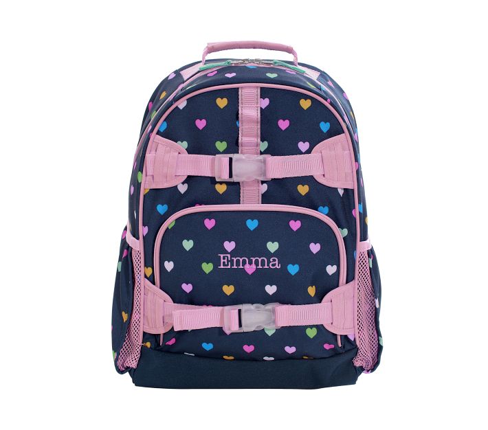 Pottery Barn Kids Multi Hearts Navy Mackenzie Large RPET Backpack