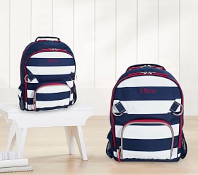 Fairfax Navy White Stripe Backpacks Pottery Barn Kids