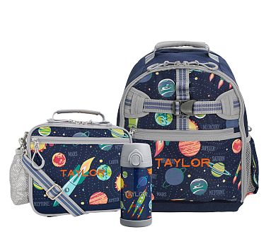 Mackenzie Navy Solar System Glow RPET Adaptive Bundle: Small Adaptive Backpack, Adaptive Lunch, 12oz Water