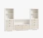 Callum 2 3-Drawer Cabinet + 1 XW Drawer + 2 Shelf Cubby + 3 Feet, Weathered White/Simply White, Parcel
