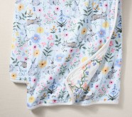 Rifle Paper Co. Bunny Floral Oversized Muslin Baby Blanket