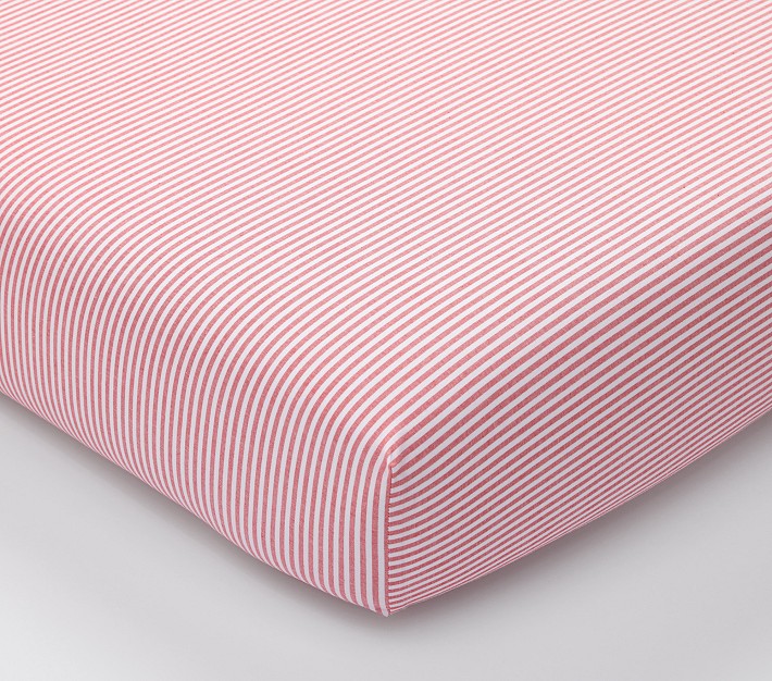 Oxford Stripe Organic Crib Fitted Sheet