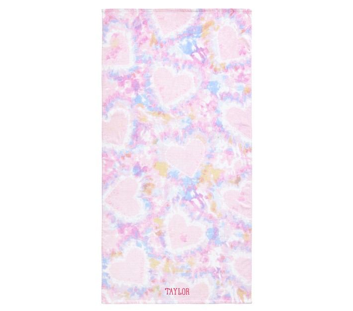 Heart Tie-Dye Kid Beach Towel