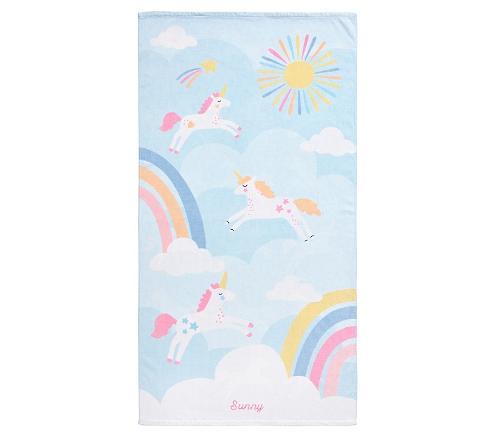 Rainbow Unicorn Kid Reversible Beach Towel