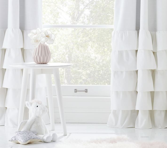 Pottery Barn Kids Evelyn Grey and White Curtains shops