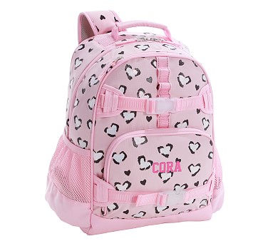 Mackenzie Pink Cheetah Hearts Glow Glitter Backpacks