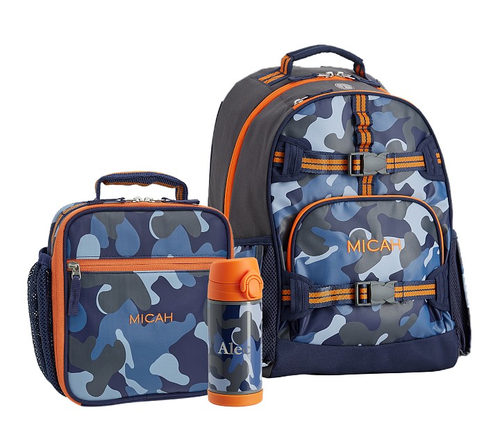 Mackenzie Blue Gray Camo Glow-in-the-DarkBackpack &amp; Lunch Bundle, Set Of 3