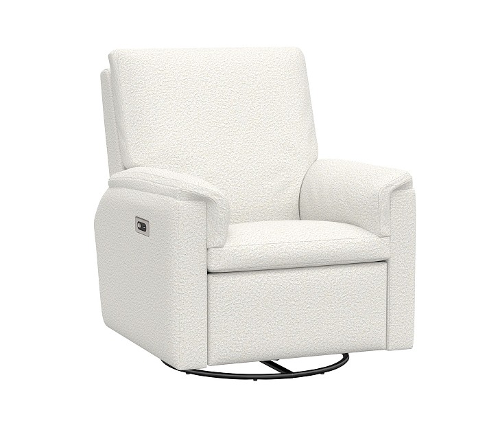 Open Box: Dream Power Swivel Glider &amp; Recliner, Performance Brushed Boucle, Ivory