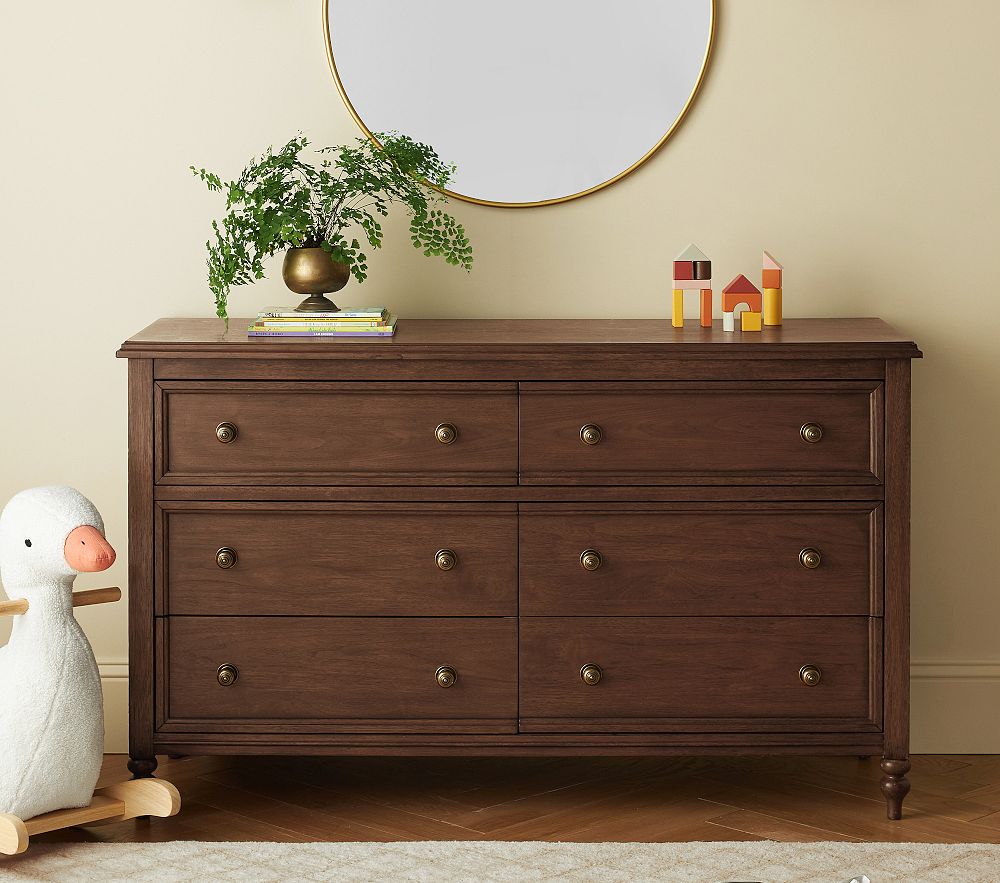 Chris Loves Julia 6-Drawer Turned Wood Dresser 56"