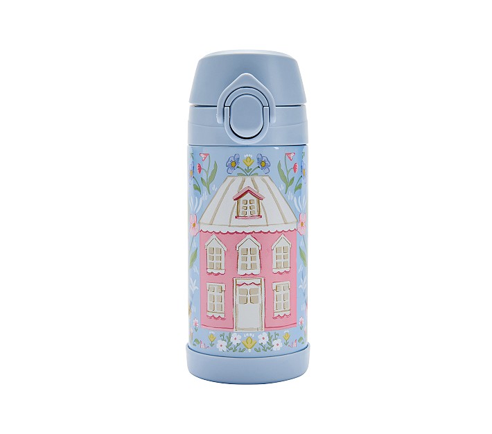 Mackenzie Blue Dollhouse Floral Insulated Water Bottle