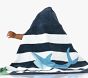 Rugby Stripe Shark Beach Hooded Towel