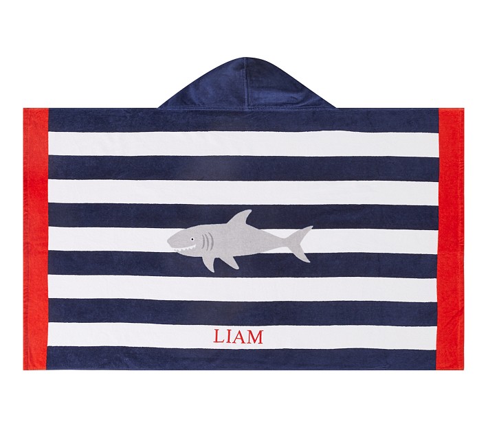 Shark Stripe Beach Hooded Towel