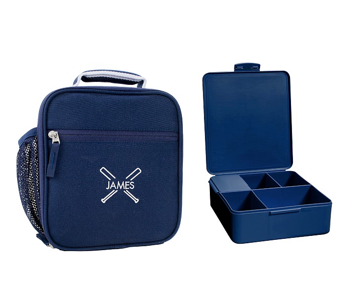 Mackenzie Solid Navy Lunch &amp; Bento Bundle, Set of 2