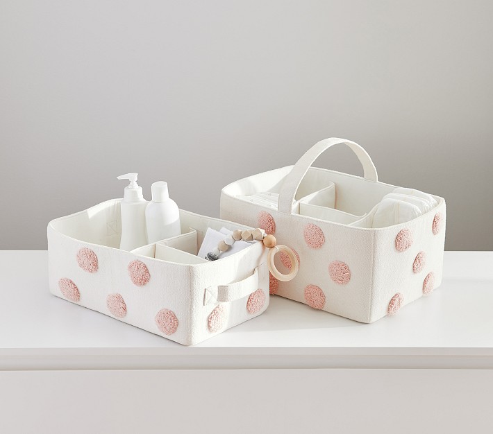 Embroidered Dot Nursery Storage Organizer