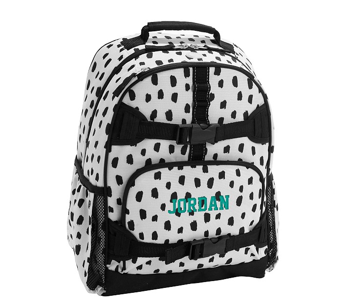 Mackenzie Black &amp; White Brushstroke Dot Backpacks