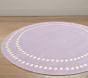 Pearl Dot Border Round Rug