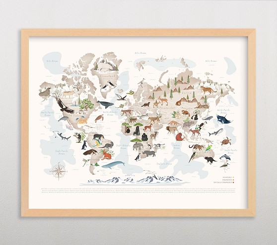 minted animals world map