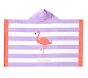 Flamingo Stripe Beach Hooded Towel