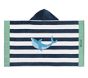 Rugby Stripe Shark Beach Hooded Towel