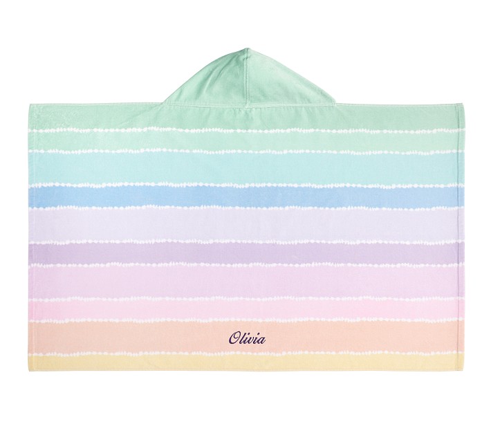 Tie-Dye Stripe Kid Beach Hooded Towel