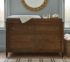 Chris Loves Julia Turned Wood 6-Drawer Dresser & Topper Set (56w x 19d")