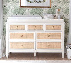 Ava Regency Caned 7-Drawer Dresser & Topper (56w x 19d")