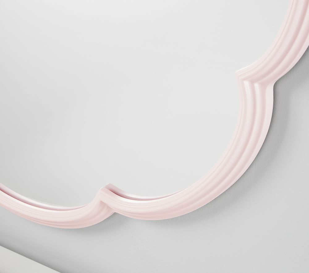 Blush Scallop Mirror - 30 Inch Decorative Wall Mirror