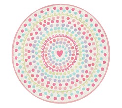 Heart Dot Round Rug