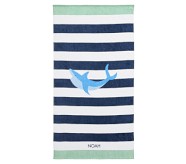 Rugby Stripe Shark Kid Beach Towel
