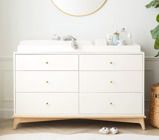 Cora Extra Wide Dresser Topper Set White Natural In Home