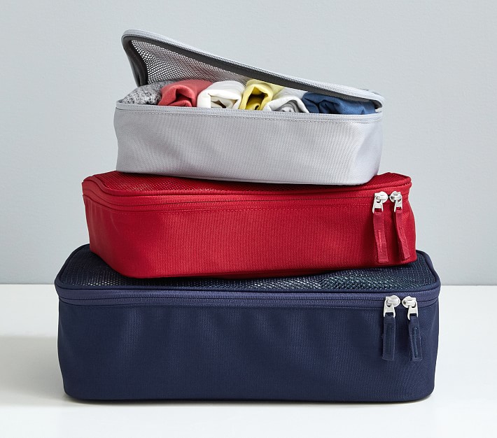 Mackenzie Grey/Navy/Red Packing Cubes, Set of 3