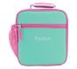 Mackenzie Solid Aqua With Pink Trim Lunch Boxes