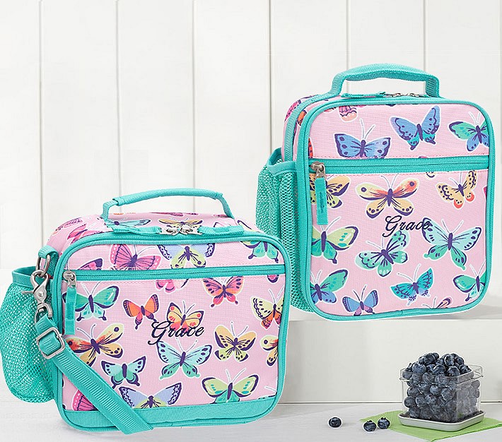 Mackenzie Pink Rainbow Butterflies Lunch Boxes