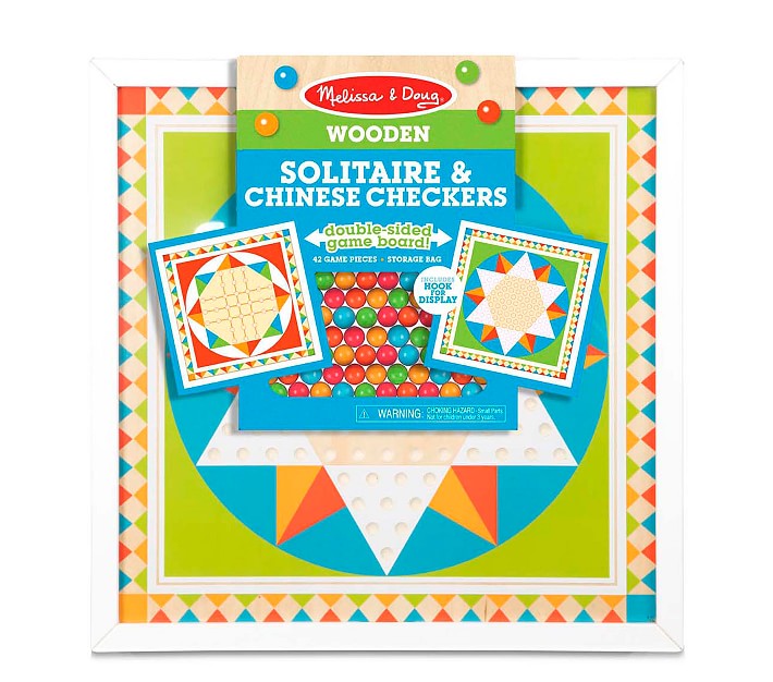 Melissa &amp; Doug Wooden Solitaire &amp; Chinese Checkers