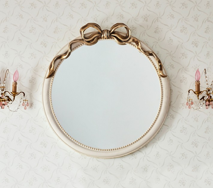 LoveShackFancy Bow Round Mirror (32&quot;)