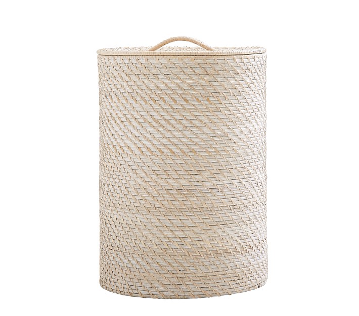 Quinn White Washed Hamper