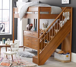 west elm x pbk Mid-Century Stair Loft Bed