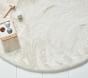 Machine Washable Faux Fur Nursery Round Rug