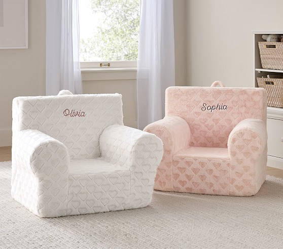Anywhere Chair Carved Fur Hearts Slipcover Only Pottery Barn Kids