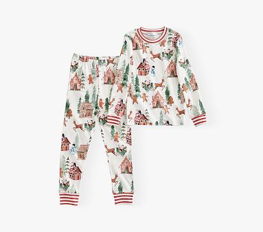 Organic Gingerbread Tight Fit Pajama, 3t, Multi 