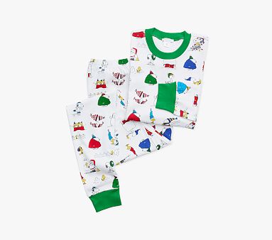 Organic Peanuts® Snoopy® Holiday Adult Tight Fit Pajama, Extra Small, White Multi