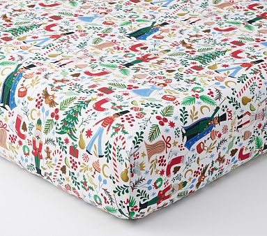 Rifle Paper Co. Nutcracker Organic Crib Fitted Sheet