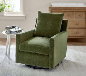 Ayden Square Arm Upholstered Glider Performance Plush Chenille Oatmeal